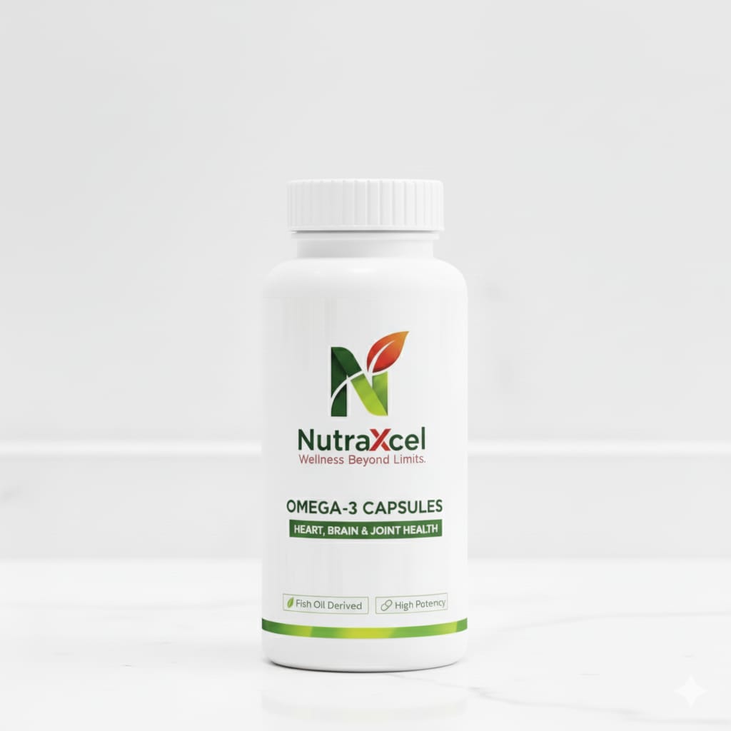 Nutraxcel Omega-3 Capsules | High Potency Fish Oil for Heart, Brain & Joint Health